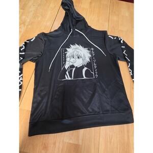 Hunter x Hunter Killua Zoldyck Hoodie Black Anime Slurp Graphic Katakana NWOT XL